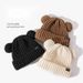 Nouveau visage montrant des oreilles d'ours tricoté chapeau de laine automne et hiver édition coréenne chaud tricoté chapeau japonais polyvalent mignon chapeau froid fille_voghion.com
