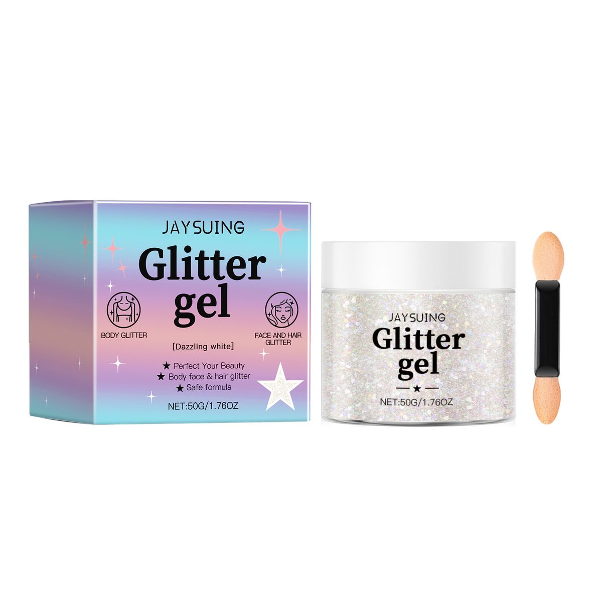 Jaysuing Glitter Gel -sarjan timanttipaljerit vartalolle ja kasvoille luovat kiiltävän kolmiulotteisen meikin_voghion.com