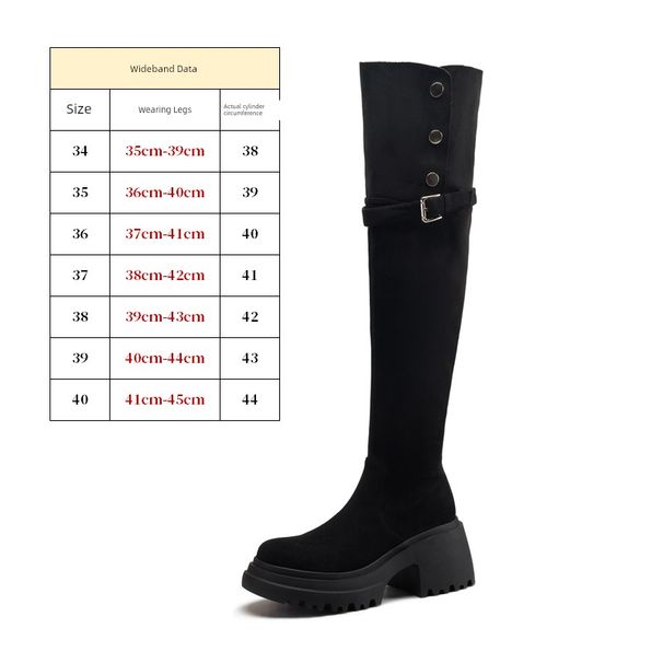 2024 Neue Ankunft Plus Size Damen Dicke Beine Über dem Knie Kinder Herbst und Winter Abnehmen Plattform Kniehohe Stiefel_voghion.com