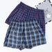 4PCS Mns 100% βαμβάκι Casual Unndrwar Arrow Pants Boxrs for Mal Υψηλής ποιότητας καρό Pamas Loos and Comfortabl At_voghion.com