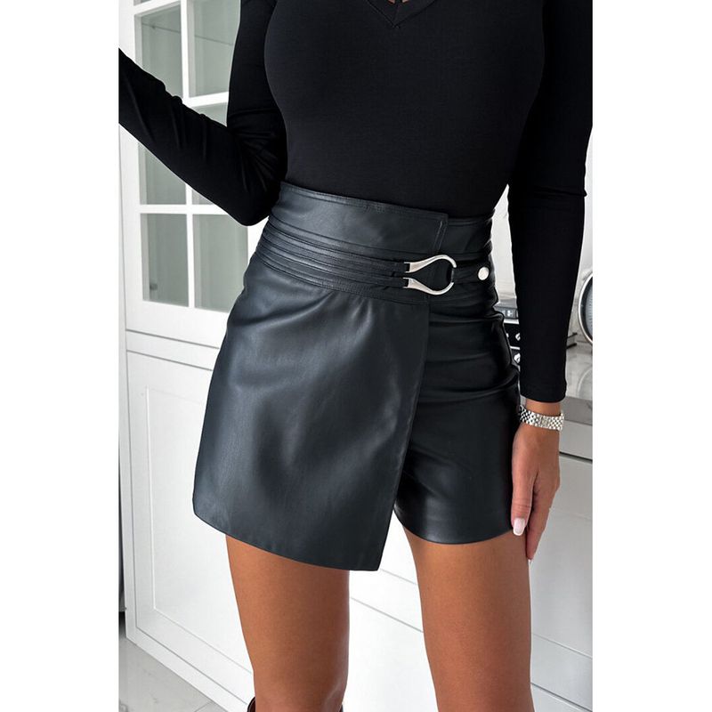 Women's Clothing new casual fashion leather shorts INS fashion party women's short leather pants_voghion.com