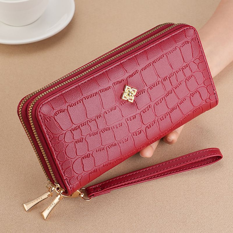 Portemonnaie Clutch Tasche Portemonnaie Meedercher Laang Duebelverschluss Geldklammer Moud Grouss Kapazitéit Delikat Portemonnaie Hold Bag_voghion.com