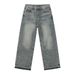 Herrenbekleidung Retro Distressed Raw Edge Design High Street Vielseitig Casual Straight Loose Jeans Trend_voghion.com