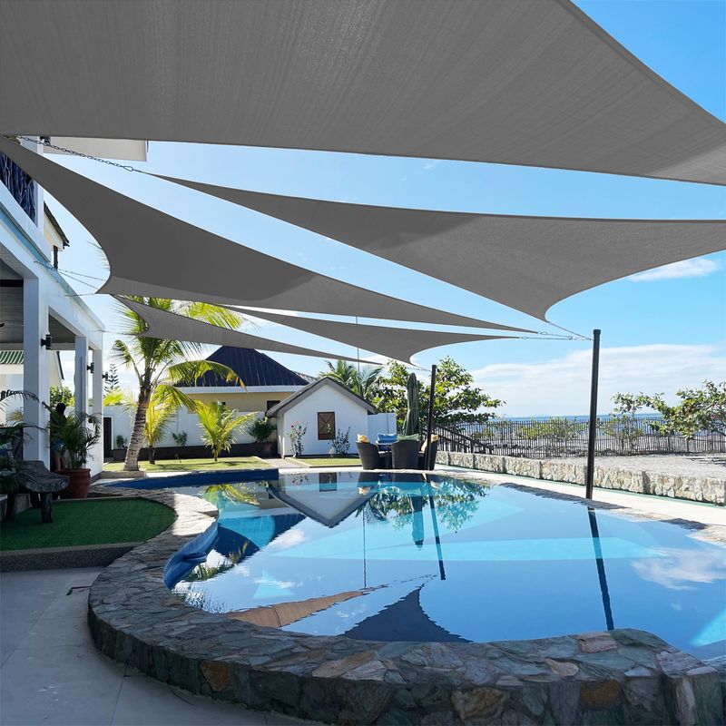 Artpuch Custom Size Dark Grey Sun Shade Sail Triangle Canopy 185 GSM Durable Fabric UV Block Awning for Outdoor Patio Garden Backyard (Customized Avai_voghion.com