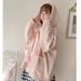 Autumn and winter cute style hooded sweater with high-end feel, double pocket milk fufu, heart button knit cardigan_voghion.com