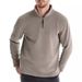 Men's Autumn And Winter New Style Stand Up Collar Half Zip Long Sleeved Sweatshirt Cross Border Trend Leisure Solid Color Men's Polar Fleece Top_voghion.com
