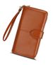 Explosive Women's Wallet 2024 New Zipper Oil Wax Leather Wallet Buckle Mobile Phone Bag Oil Leather New PU Clutch Bag_voghion.com