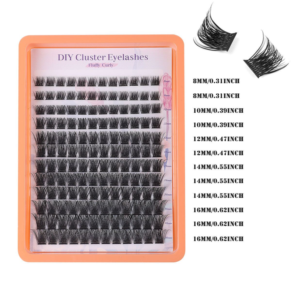 Makeup DIY Enkelt kluster av lösögonfransar Naturliga tjocka blandade segmenterade 8 16 mm ögonfransar_voghion.com