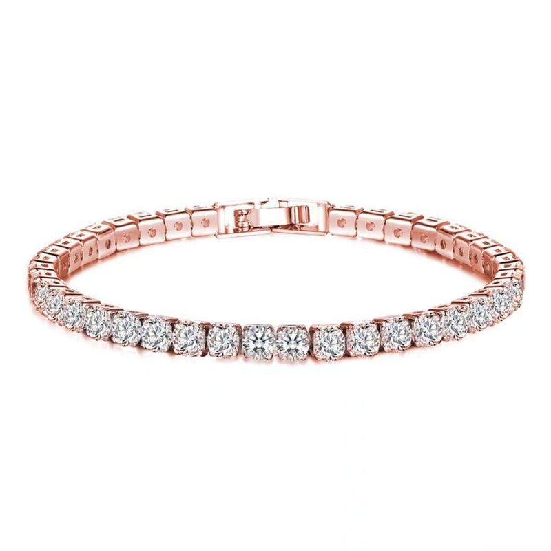 Heißer Verkauf Rund 4mm Hip-Hop Einreihig Voller Diamant Modisches Armband_voghion.com