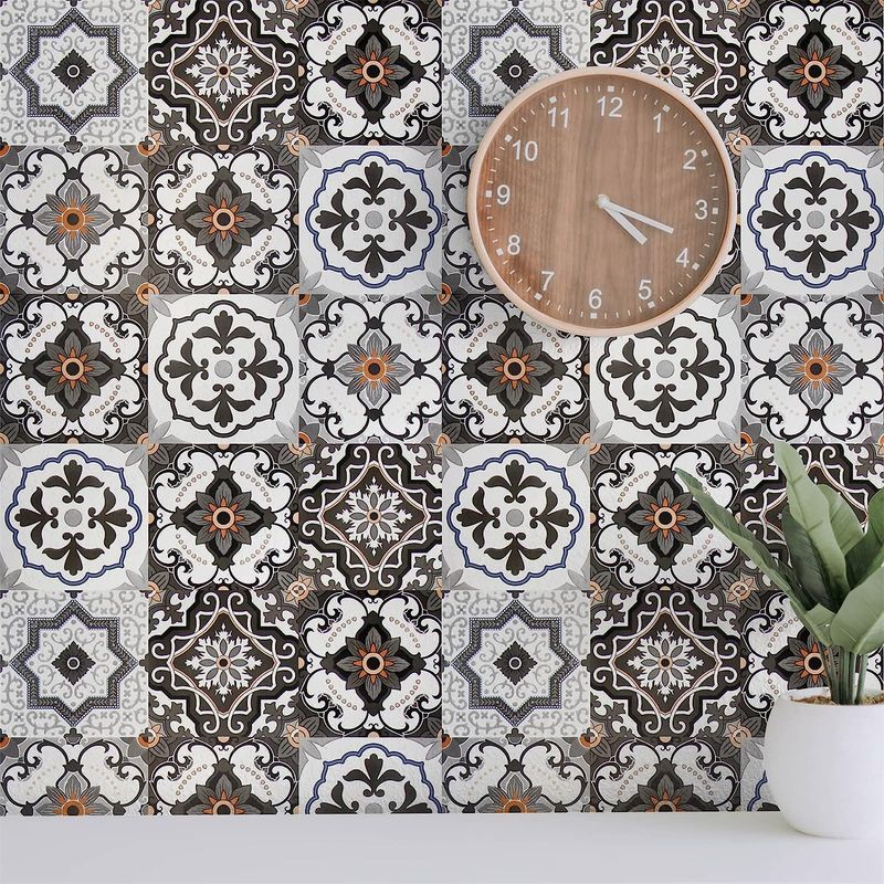 24 Gray Tile Self-Adhesive Stove Kitchen Furniture Color Change Decoration PVC Wallpaper_voghion.com