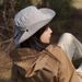 Cappello da pesca da donna in stile montagna - Cappello estivo con protezione solare UPF 50+ per campeggio ed escursionismo, stile giapponese con tesa larga_voghion.com