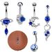 Nuovo piercing a bottone con pianeta blu e zircone a forma di goccia d'acqua, semplice bottone per ombelico a forma di luna, set da 5 pezzi_voghion.com