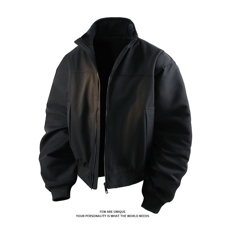 Men's Cleanfit Stand Collar Bomber Jacket - Short Quilted Cotton Coat With Design, Slim Fit, Lightweight & Stylish For Teens & Adults_voghion.com
