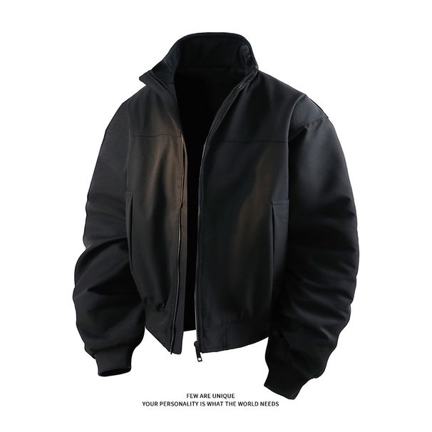 Men's Cleanfit Stand Collar Bomber Jacket - Short Quilted Cotton Coat With Design, Slim Fit, Lightweight & Stylish For Teens & Adults_voghion.com