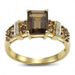 Gold Plated Black Square Gem Statement Ring With Crystal Accents, European Fashion Edgy Luxury Jewelry For Women, Bold Gift For Style Enthusiasts_voghion.com