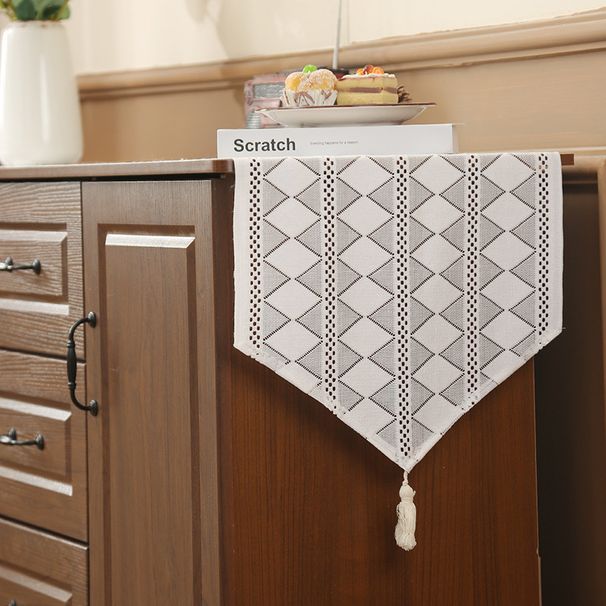 Lace Table Flag Light Luxury High End Dining Table Cover Cloth Coffee Table Dustproof White Long Strip TV Cabinet_voghion.com