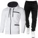 Neit Set fir Männer, efaarweg Sport- a Casual-Set mat Fleece-Strickjacket a Kapuzen, fir Jogginghosen_voghion.com