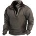 Men's Clothing V Neck Buttoned Sweatshirt Fleece Warm Tactical Sweatshirt Pullover Training Men's Long Sleeved Men's Clothing_voghion.com