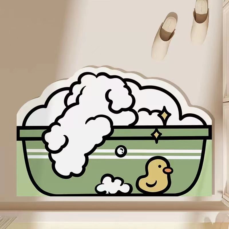 Otthoni bútorok Rajzfilm aranyos kovaalga iszap nedvszívó pad zuhanyzó fürdőszoba ajtó fürdőszoba WC gyorsan száradó csúszásmentes lábtörlő_voghion.com