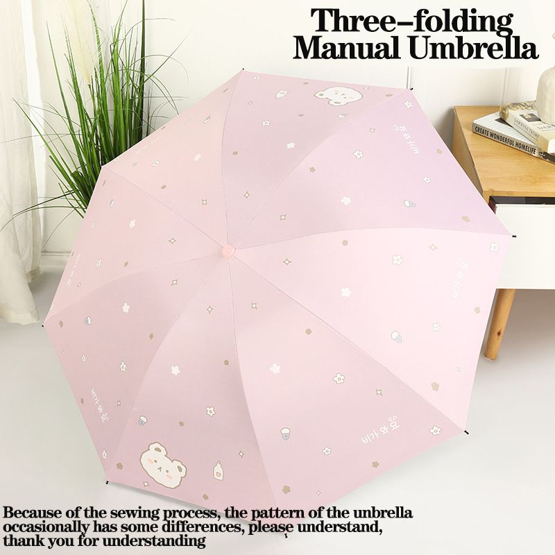 Windproof Folding Umbrella,parasol Umbrella,Cute Little Bear,Automatic Umbrella,UV Blocking And Shading,Portable For Travel,Gift_voghion.com