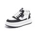 Scarpe alte per studentesse nella primavera del 2025, versatile suola spessa panda bianco e nero color block casual board_voghion.com