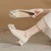 33501-30B Fairy Style Bowknot Rhinestone High-end 2025 Comfortable Versatile Square Toe Chunky Heel Women's Single Shoes_voghion.com