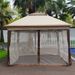 Outdoor 11x 11Ft Pop Up Gazebo Canopy With Removable Zipper Netting,2-Tier Soft Top Event Tent,Suitable For Patio Backyard Garden Camping Area_voghion.com