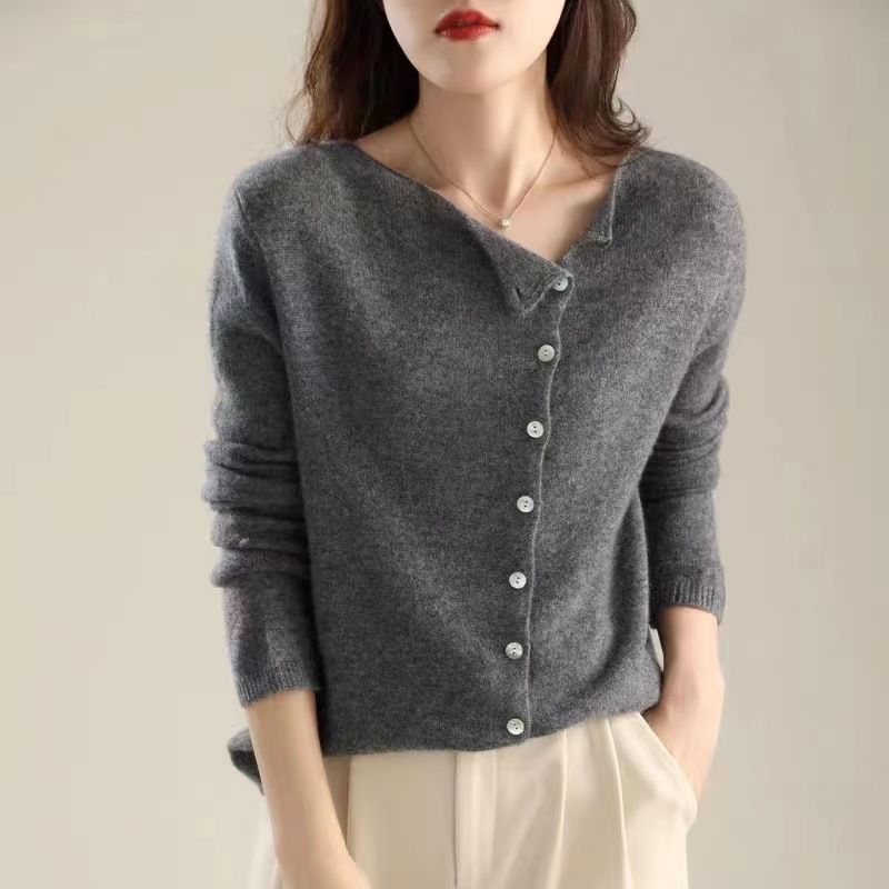 Women's Clothing Elegant Single-Button Cashmere Cardigan For Women – Soft, Lightweight & Versatile Knitwear In Timeless Colors_voghion.com