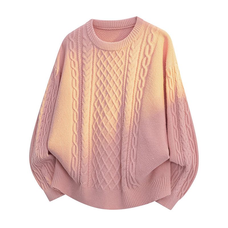 Maglione unisex a trecce – Pullover girocollo testurizzato (M-3XL, 4 tonalità tenui)_voghion.com