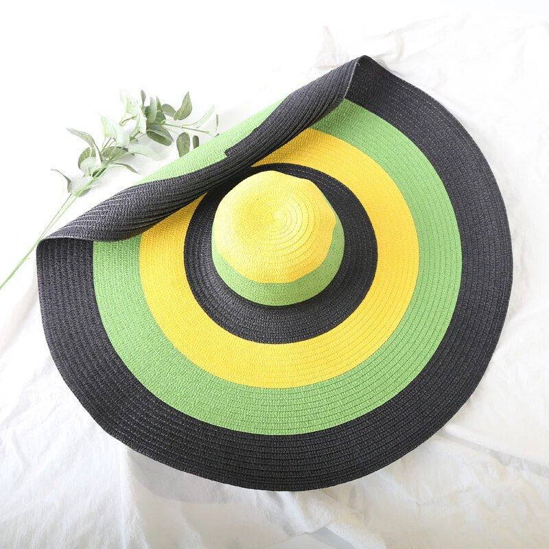 New Arrivals 70cm Oversized Wide Brim Sun Hat Travel Large UV Protection Beach Straw Hats Women's Summer Floppy Foldable Chapeaux_voghion.com