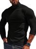Herrenbekleidung, Fleece-Langarm-T-Shirt, Slim Fit, hoher Halsausschnitt, Thermo-Basisschicht (Weiß, Schwarz, Marineblau, Weinrot, Dunkelgrün, Hellgrau, Dunkelblau)_voghion.com