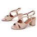 Solid color thick heels women's new round head patent leather after empty buckle fashion sandals_voghion.com