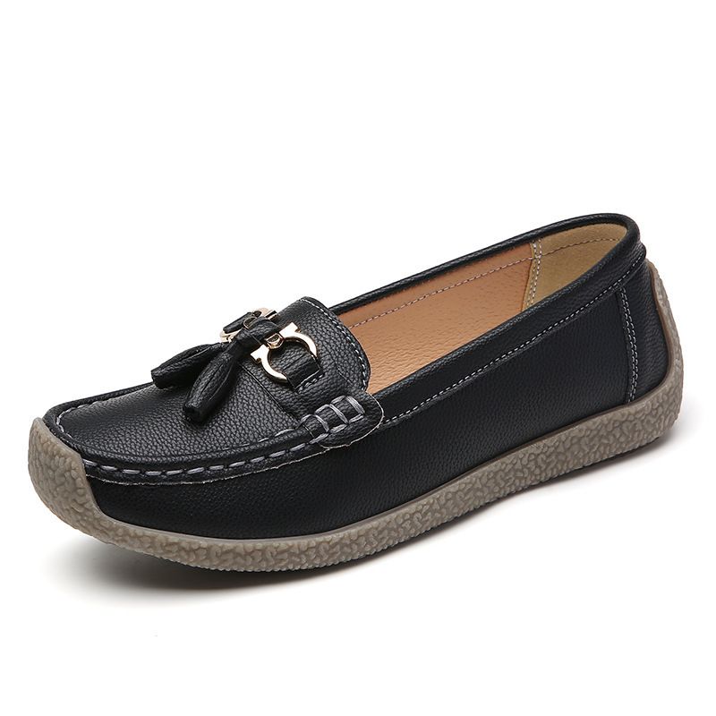 Autumn and Winter New Lefu Single Bean Large Size Mom Shoes, Fashion Versatile Women's Shoes_voghion.com