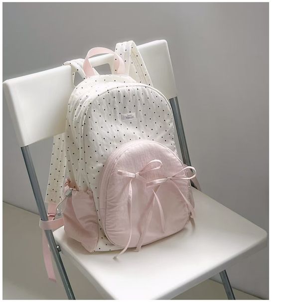 Women's Cute Bow Polka Dot Backpack, 2025 New Model_voghion.com