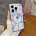Summer Fresh Floral Transparent Glitter Magnetic For IPhone 16 And 15 Pro Max Laser Phone Case_voghion.com