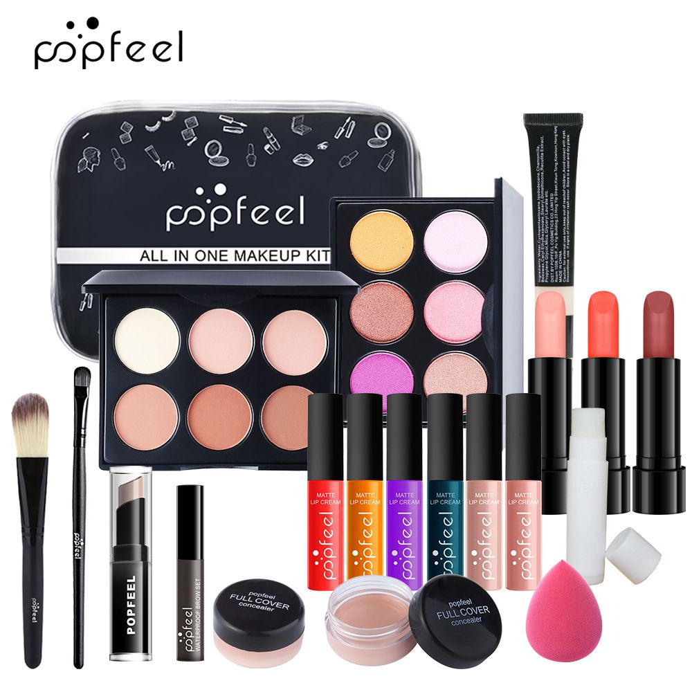 Makeup Sets POPFEEL 20 Piece Makeup Set Full Combination Beginner Girl Student Party Natural Light Makeup Distribution_voghion.com