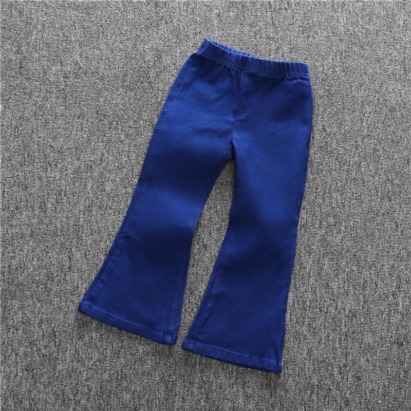 Mother&Kids Baby Girls vintage soft denim flared wide-leg jeans for kids_voghion.com