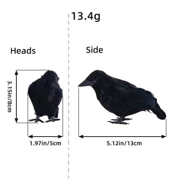 Realistic Halloween Crow Decor – Foam Black Raven For Gothic Tabletop, Photography Props & Farmhouse Bird Scare_voghion.com
