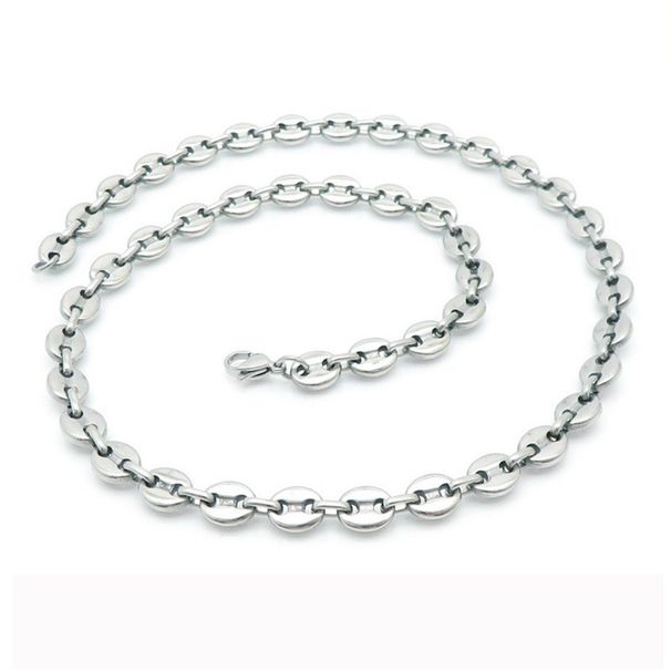 Γυναικείο Κοσμηματοθήκη με Τροχό, Μοντέρνα Προσωπικότητα, Οβάλ, Απλό Κολιέ από Ανοξείδωτο Ατσάλι με Μύτη Χοίρου σε Κόκκους Καφέ, Βραχιόλι_voghion.com