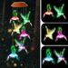 Neu Outdoor Solar Wind Chime Licht LED Bunte Gradienten Kolibri Rot Shell Kleine Bunte Vogel_voghion.com