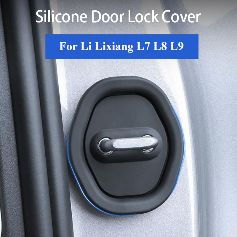 Mute Damping Silicone Car Door Lock Buckle Anti-collision Protective Cover For Leading IDEAL Li LiXiang L9 L8 L7 L6_voghion.com