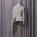Tailored Asymmetrical Blazer With Detachable Sash – Structured Office-to-Evening Jacket In Grey (Slim Fit, S/M/L)_voghion.com