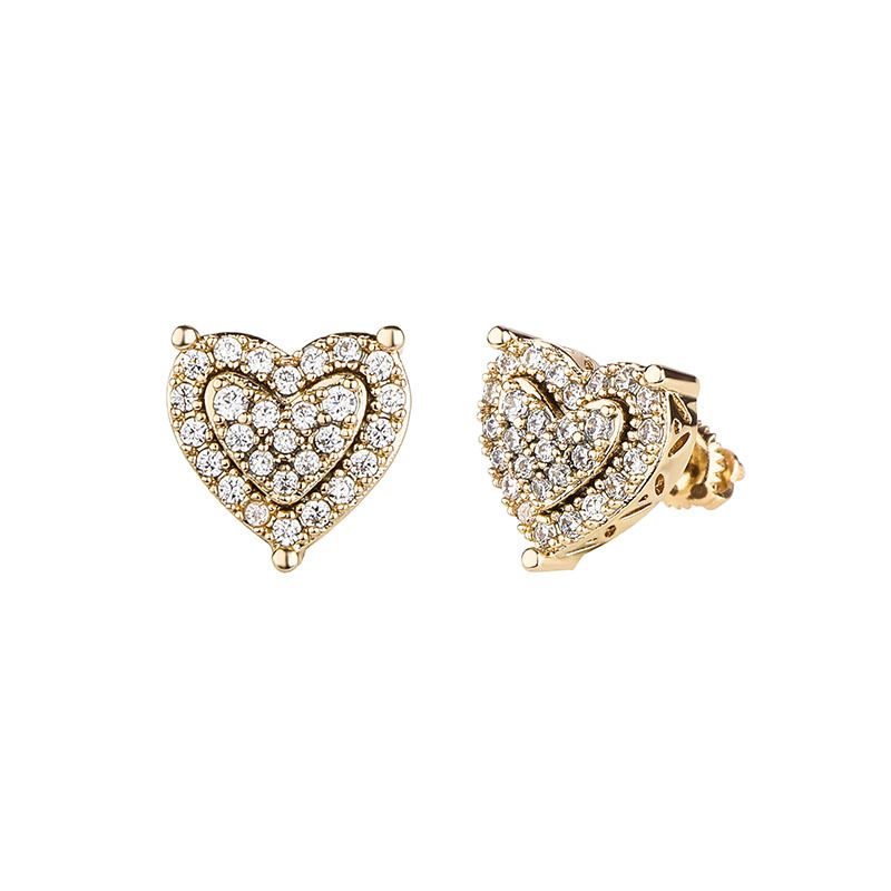 Boucles d'oreilles Hip Hop double couche en zircon 925, boucles d'oreilles droites pour hommes et femmes, avec une personnalité simple et tendance_voghion.com