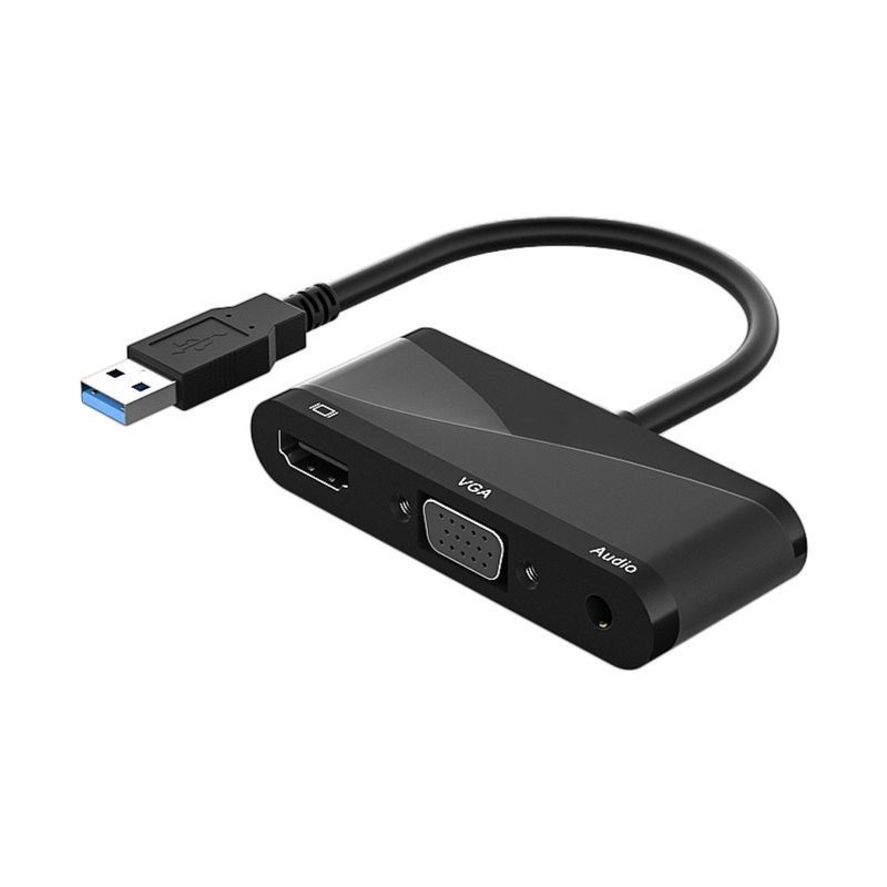 Xinweiqing digitālais pārveidotājs Ātrgaitas pārraide Augstas izšķirtspējas 2 vienā USB3.0 uz HDMI saderīgu VGA 1080P video_voghion.com