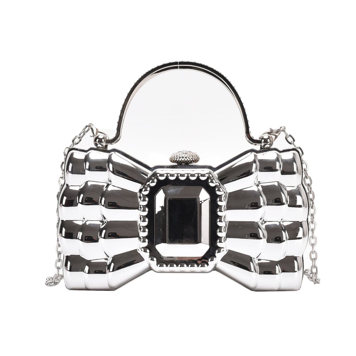 Clutches für Damen, eine schillernde Unterarmtasche aus galvanisiertem Acryl mit Textur für Damenbankette, eine kleine quadratische Umhängetasche mit einer Schulter_voghion.com