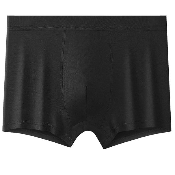 2025d Men's Modal High Elasticity Plus Size Sexy Solid Color Seamless Mid-Waist Boxer Briefs_voghion.com