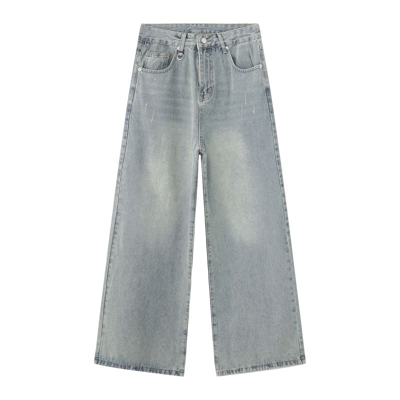 Herrenbekleidung | Herbst Neues lockeres, gewaschenes weißes Niu Mi-Hemd-Jacken-Hosen-Set_voghion.com
