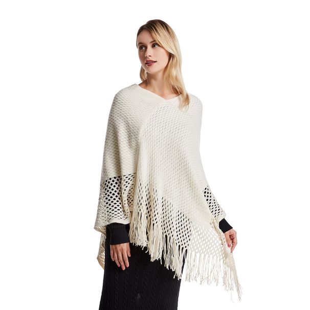 2022 New Spring Shoulder Coat, Sleeveless Head Cover, Woolen Knitted Shirt, Tassel Cloak, Sweater for Women_voghion.com