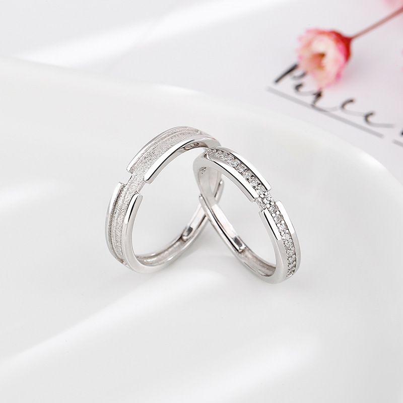Wanying Jian Jia and Bai Lu Couple S Pure Silver Jewelry Light Luxury Personalized Matching Ring Valentine's Day Gift_voghion.com