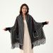 Pocket-Lined Thick Knit Women's Shawl Warm Cape 2025 Fall/Winter New_voghion.com